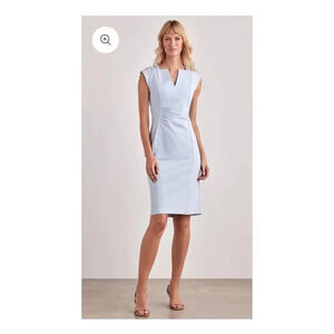 Ellen Tracy SIDE PLEATED PENCIL DRESS Sz L